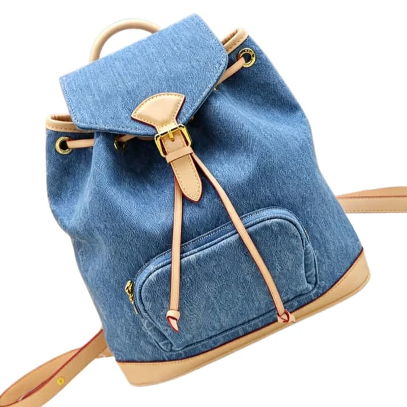 82-Vintage Drawstring Bucket Backpack, Flap Closure Shoulder Bag, Adjustable Shoulder Strap, Large Capacity Travel Backpack: