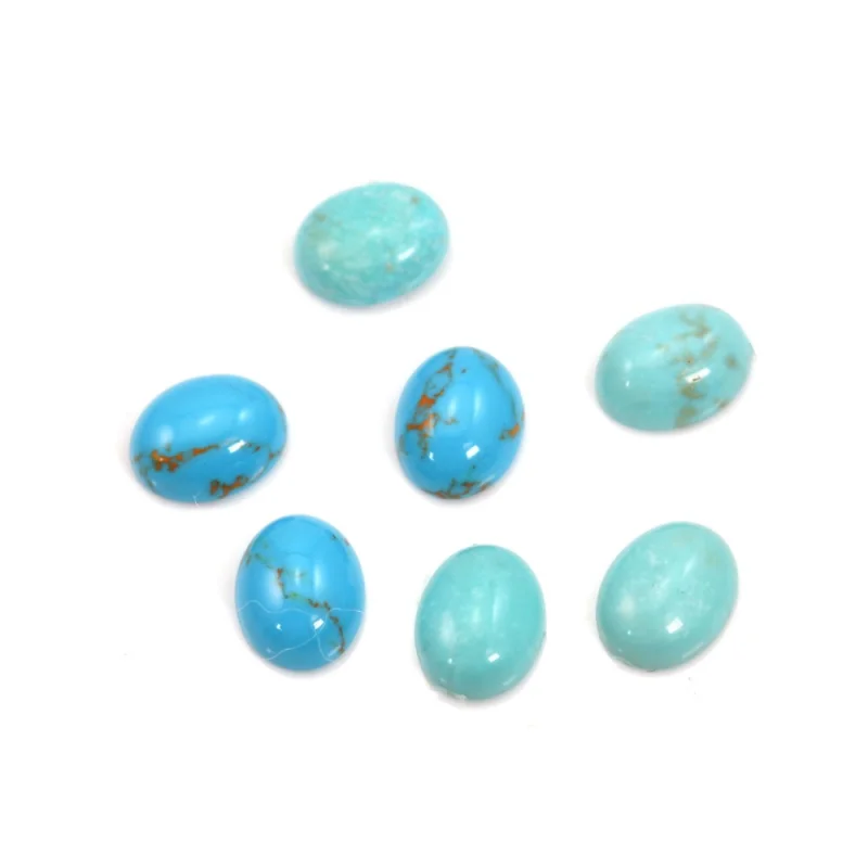 

5pcs Reconstituted turquoise Cabochon Oval Shape 4x6-10x14mm Natural Stone Dome For Making Jewelry Ring Earing DIY Pendant Craft