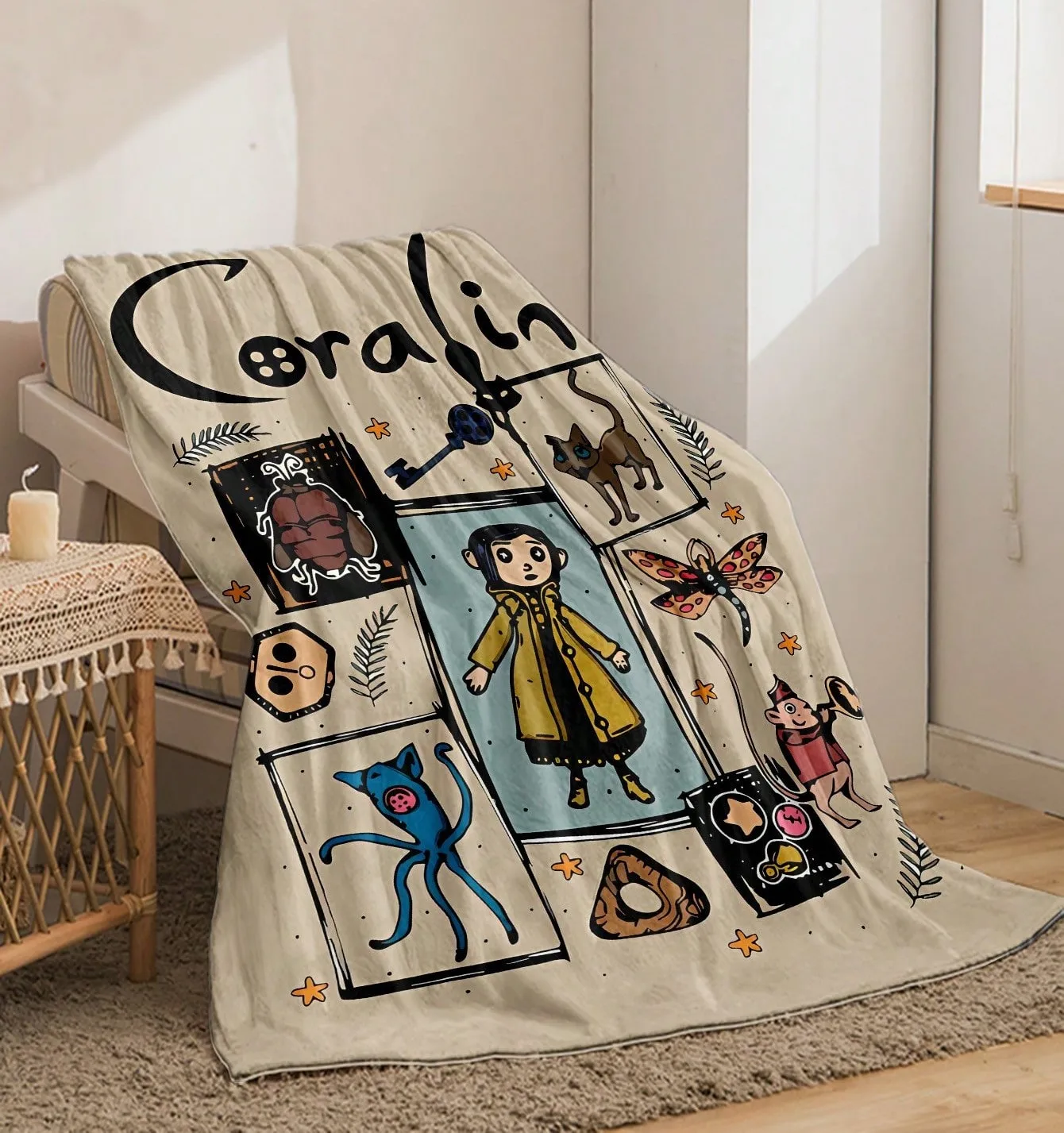 1pc Cartoon Animal Patchwork Pattern Flannel Throw Blanket, Suitable For Home, Room Decor, Picnic, Travel, A Fluffy Blanket And Casual Throw, Great Gift For Friends, Family, Yourself, Daily, Holiday, Birthday, All Season