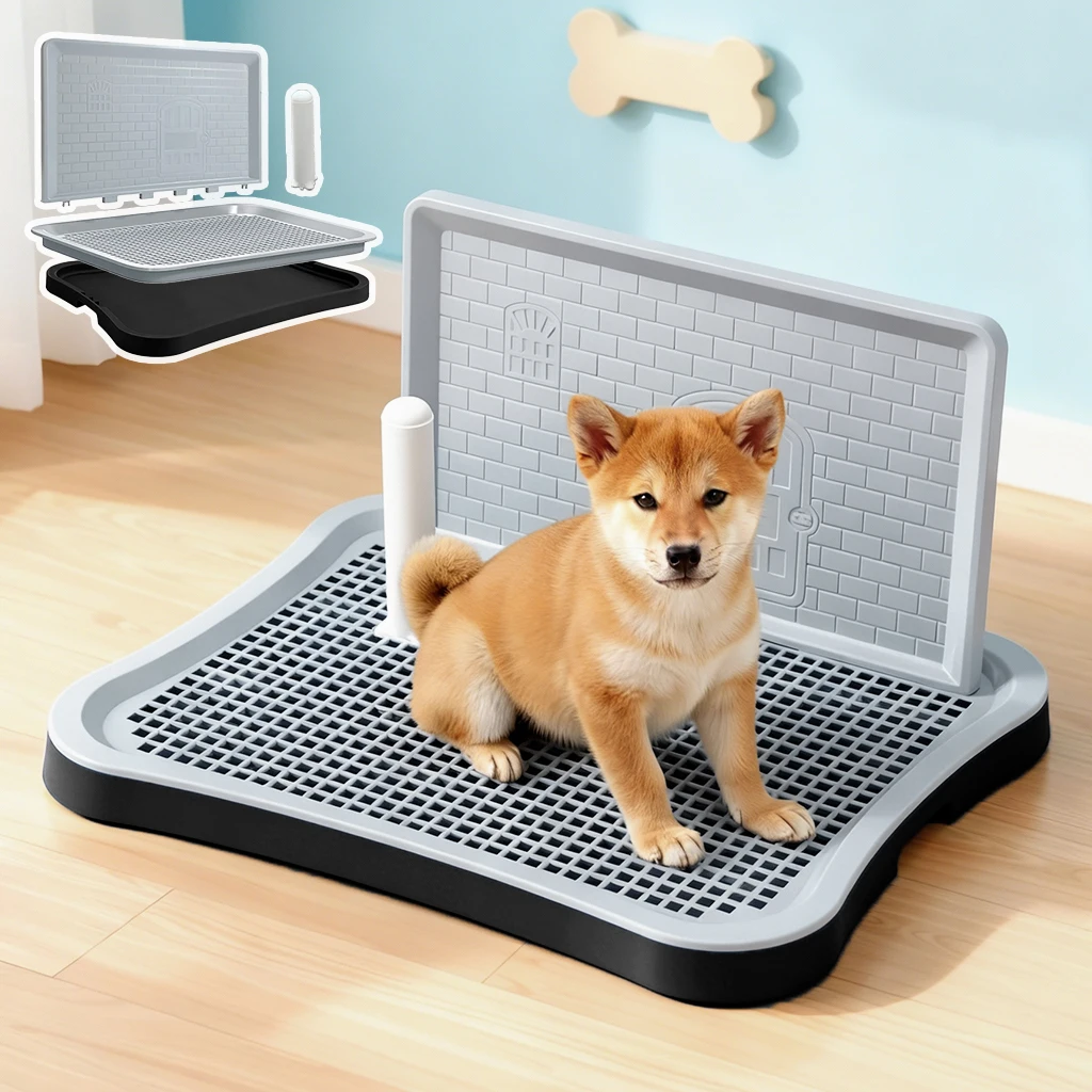 Hundetoilette mit Schutzgitter, Einfache Reinigung, Indoor-Hundeklo mit Abnehmbarer Halterung für Kaninchenkäfige, Kätzchen und Hauskatzen – Detail 11