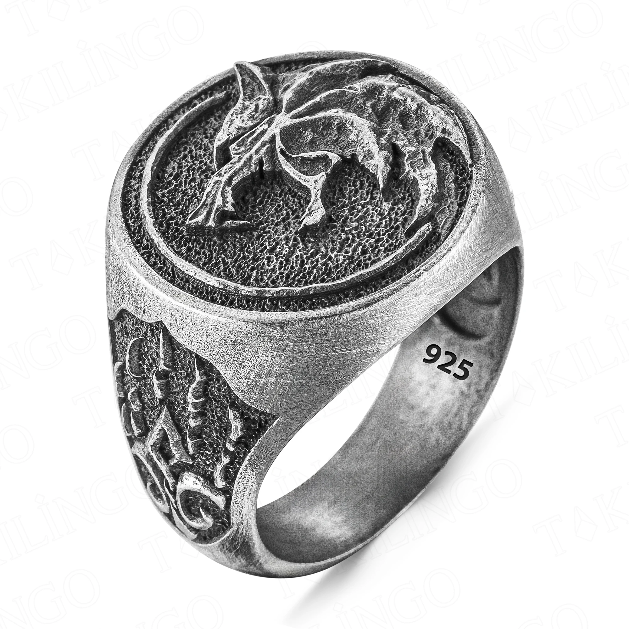 3D Animal Ring Forest Wolf Ring for men Viking Wolf Head rings 925k Sterling Silver Jewelry Punk Ring Club ring Heavy Metal ring