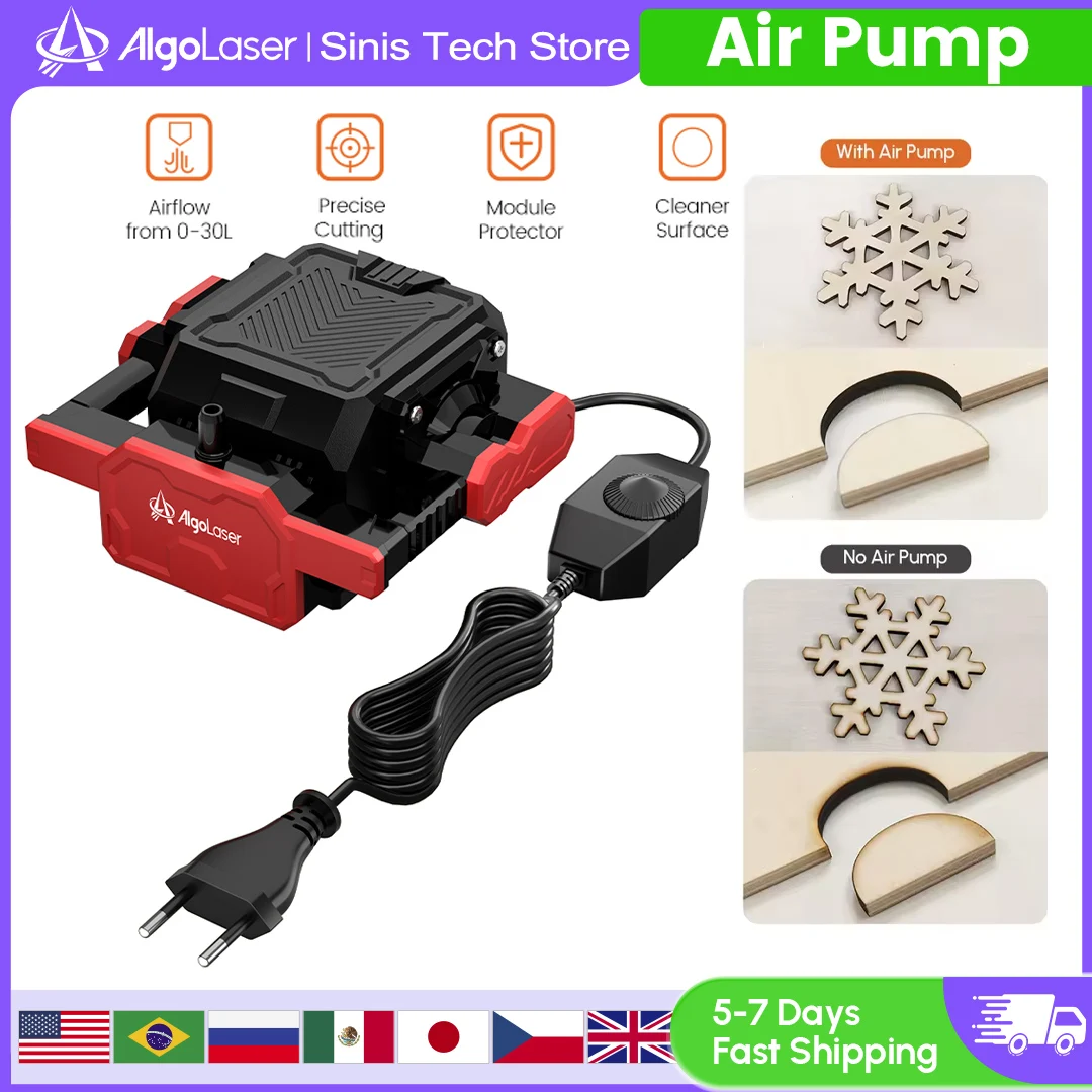 AlgoLaser Laser Engraver Air Compressor Air Assist Pump With 30L/Min Air Output For CNC Laser Engraver Adjustable Speed Low Nois