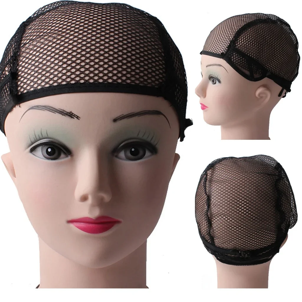 Miękkie 2 kolory włosów peruka tkania Cap Snood netto Stretch Mesh Liner do przedłużania włosów oddychający czarny/beżowy — zdjęcie 2