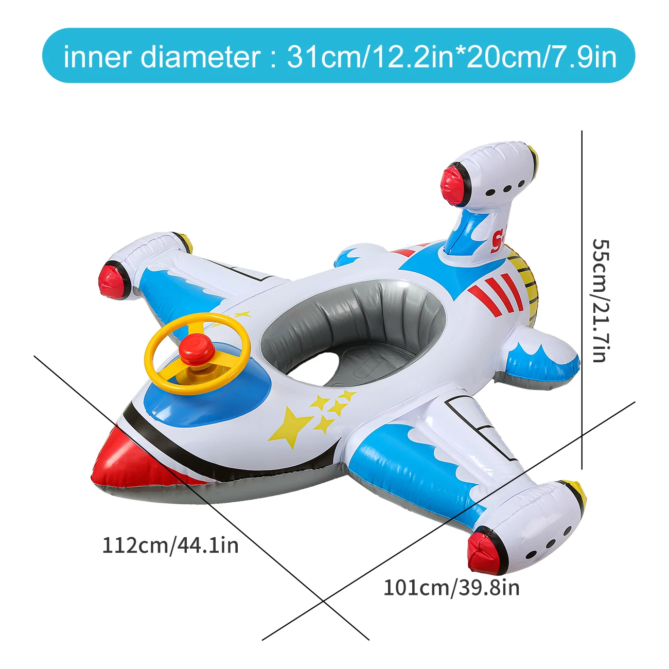 1PC Airplane Swimming Float Inflatable Pool Floaties Toys Outdoor Swimming Ring Seat Boat view 6