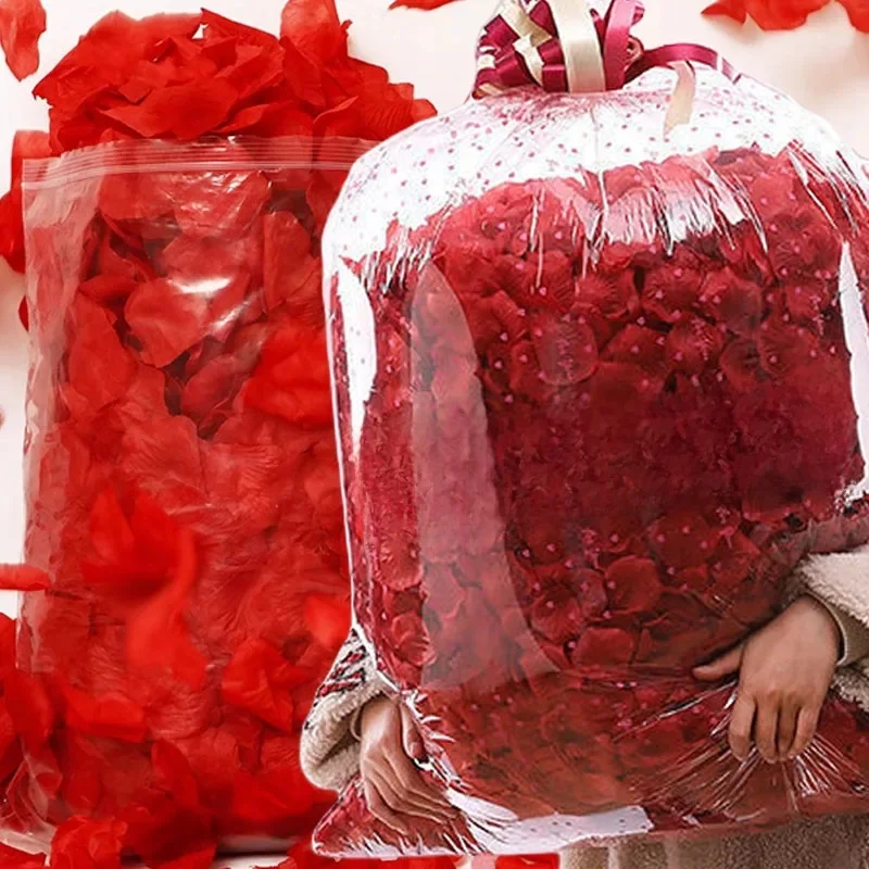 Faux Pétales de Rose Artificiels, 2000/100 Pièces, Simulation Colorée, pour la Saint-Valentin, ixde Mariage, Décoration Romantique