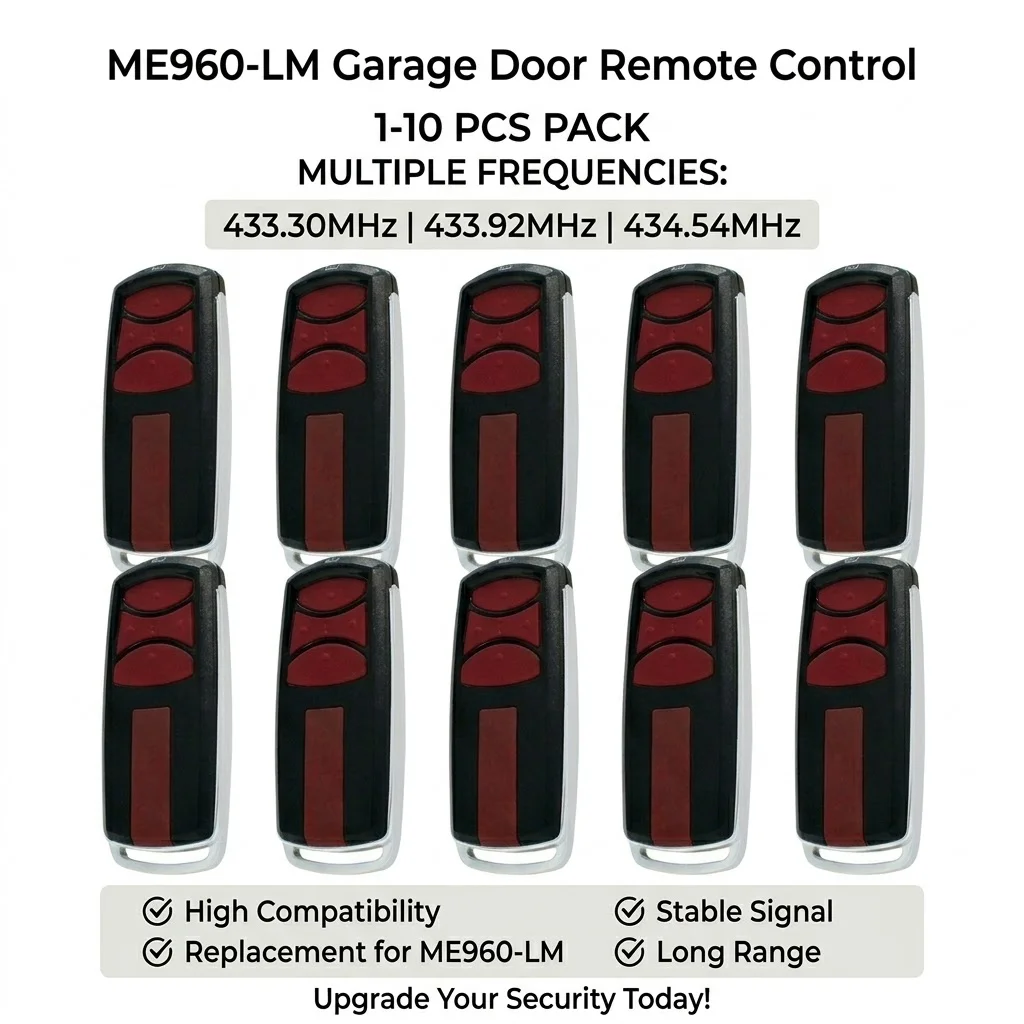 1-10pcs For ME960-LM 132A3202 433.30 433.92 434.54 MHz Garage Door Remote Control Keychain Transmitte