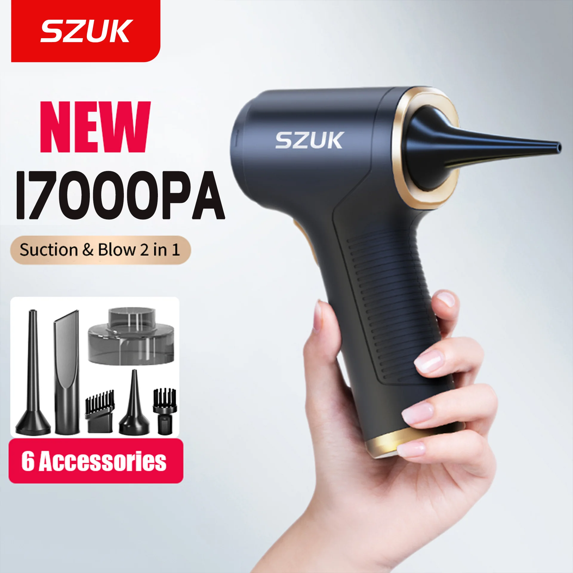 SZUK NEW Powerful Car Vacuum Cleaner Handheld Blower Portable Cleaning Machine Strong Suction Mini Wireless Vacuum Cleaner