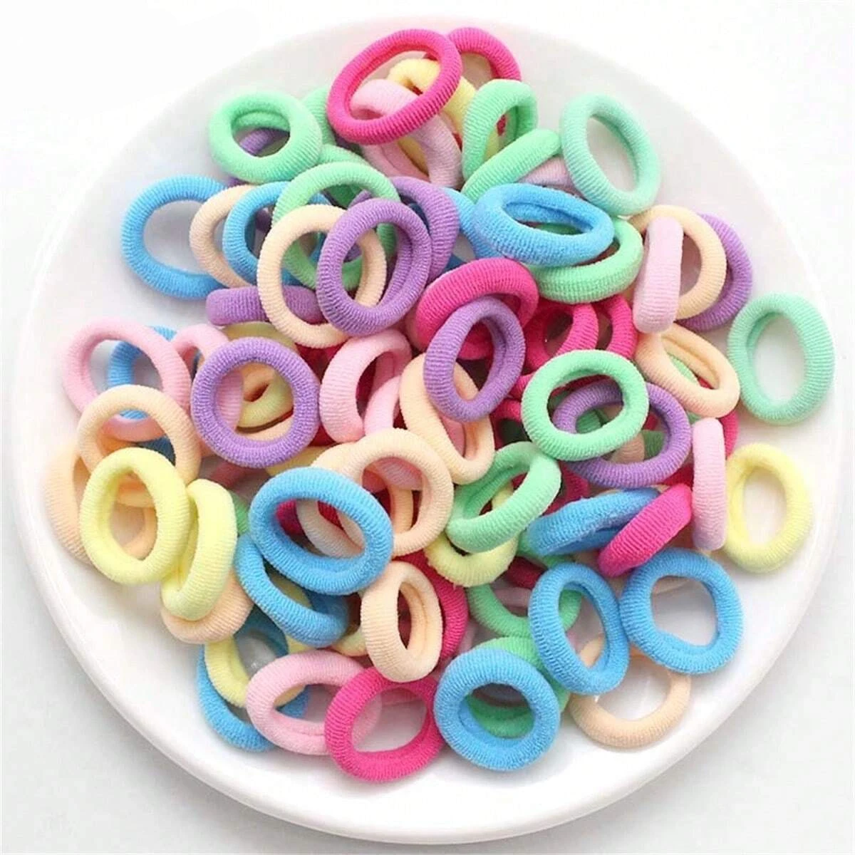 500/200/100PCS Nylon Elastic Hair Bands Women Girls Colorful Ponytail Hold Hair Tie Rubber Bands Scrunchie Hair Accessories