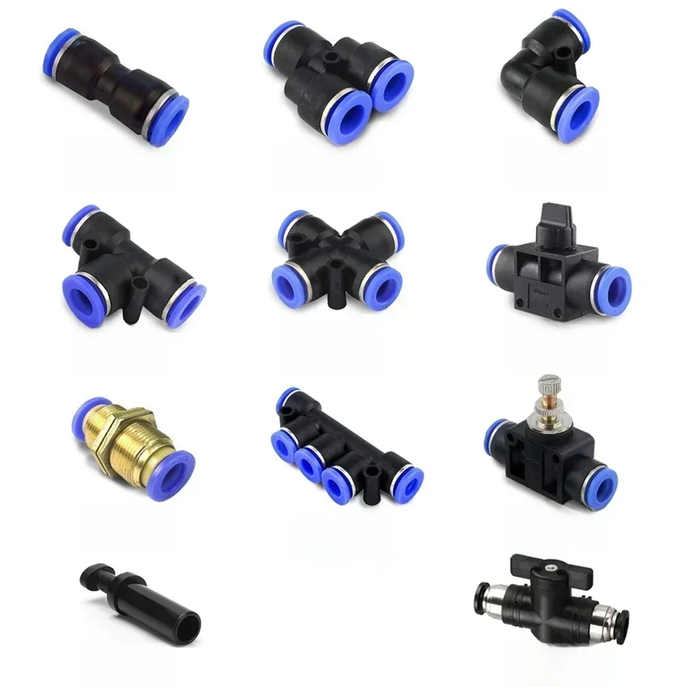 Pneumatische Fittingen Snelkoppeling Luchtslang Buisconnectoren Plastic PU PY 4mm 6mm 8mm 10mm 12mm Push In Pluglug - afbeelding 2