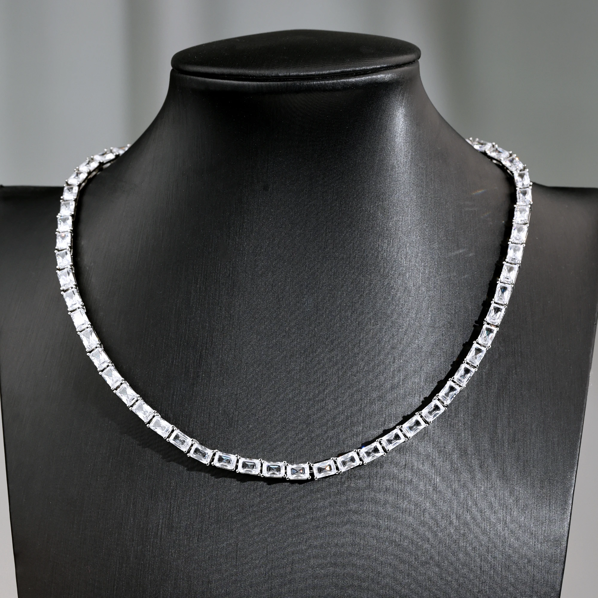 

Лидер продаж, теннисное ожерелье изумрудной огранки с цирконием для женщин, ювелирные изделия