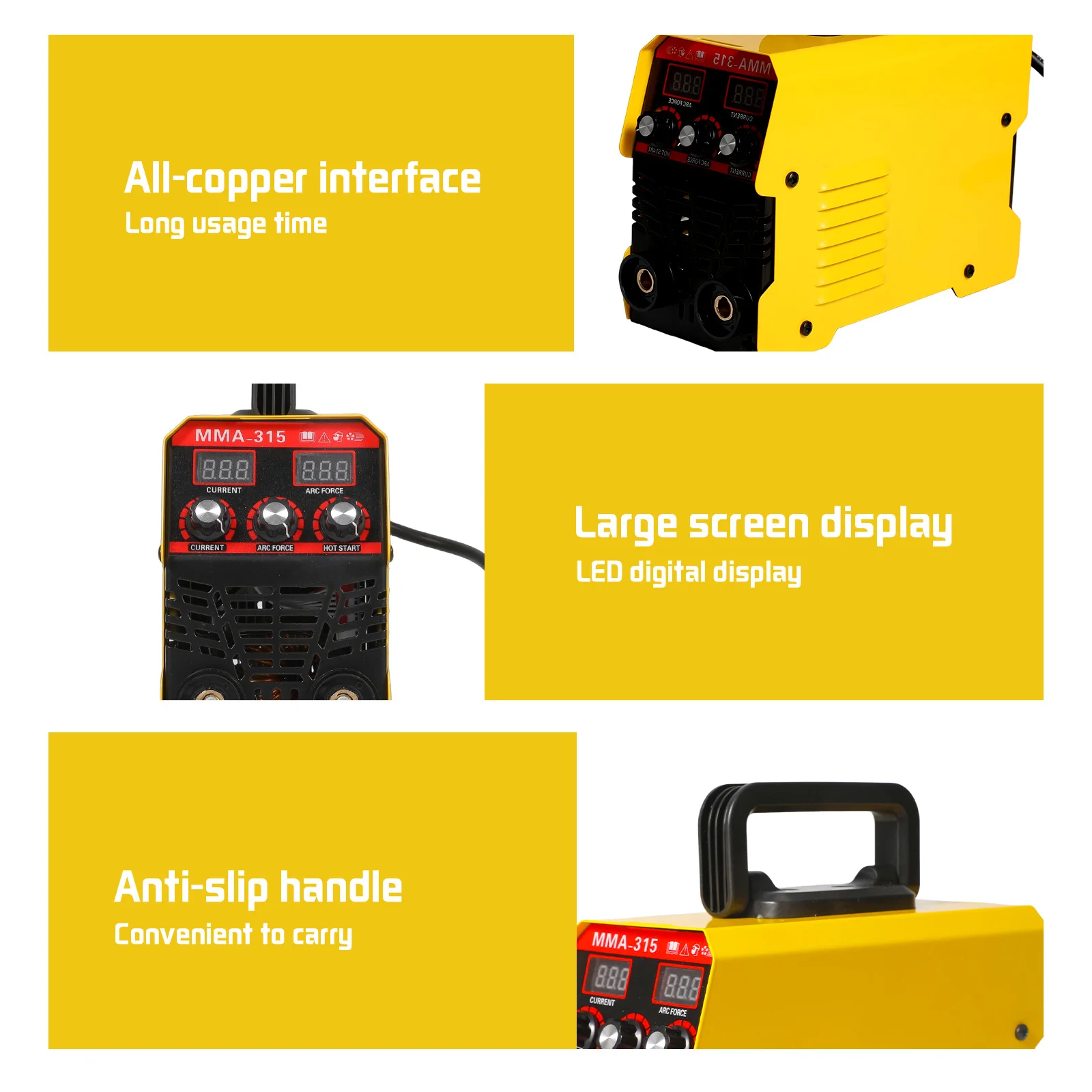 MMA-315 آلة لحام محمولة شاشة مزدوجة العاكس قوس لحام كهربائي 220 فولت الحالي قابل للتعديل آلة لحام مدمجة #5