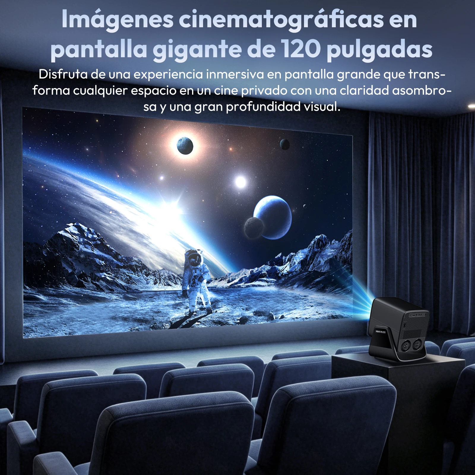 Proyector XGODY 1000 ANSI 4K Android 14 de corta distancia con enfoque automático, corrección trapezoidal 4D, WIFI6, BT5.4, cine en casa