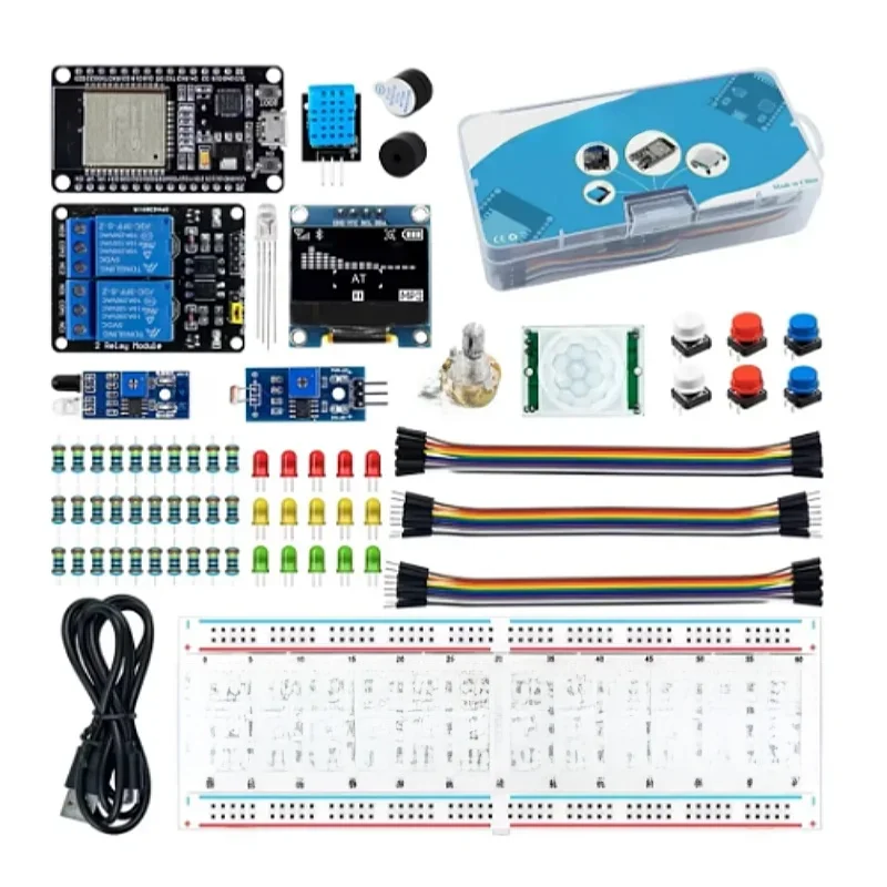 Podstawowy zestaw startowy do nauki dla ESP32 ESP-32S WIFI I OT Moduł płytki rozwojowej Podstawowy zestaw startowy ze schowkiem dla Arduino — zdjęcie produktu 6