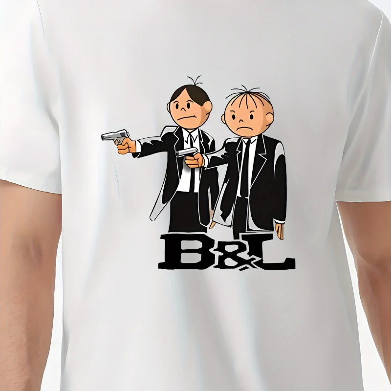 

1pc Men'S Casual Crew Neck T-Shirt Cotton Knit Fabric with Slight Stretch Alphabet Pattern Regular Fit for Adults Tee