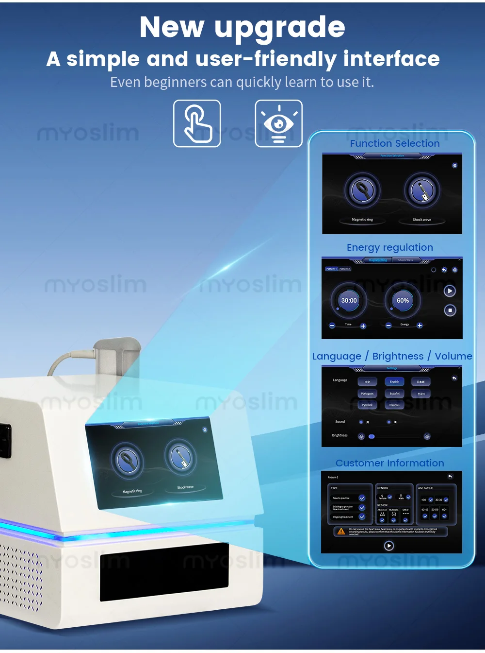 

Аппарат для магнитотерапии EMTT Physio Magneto Therapy Machine PEMF для снятия боли, лечения спортивных травм, магнитной терапии переломов и артрита, физиотерапевтический аппарат.