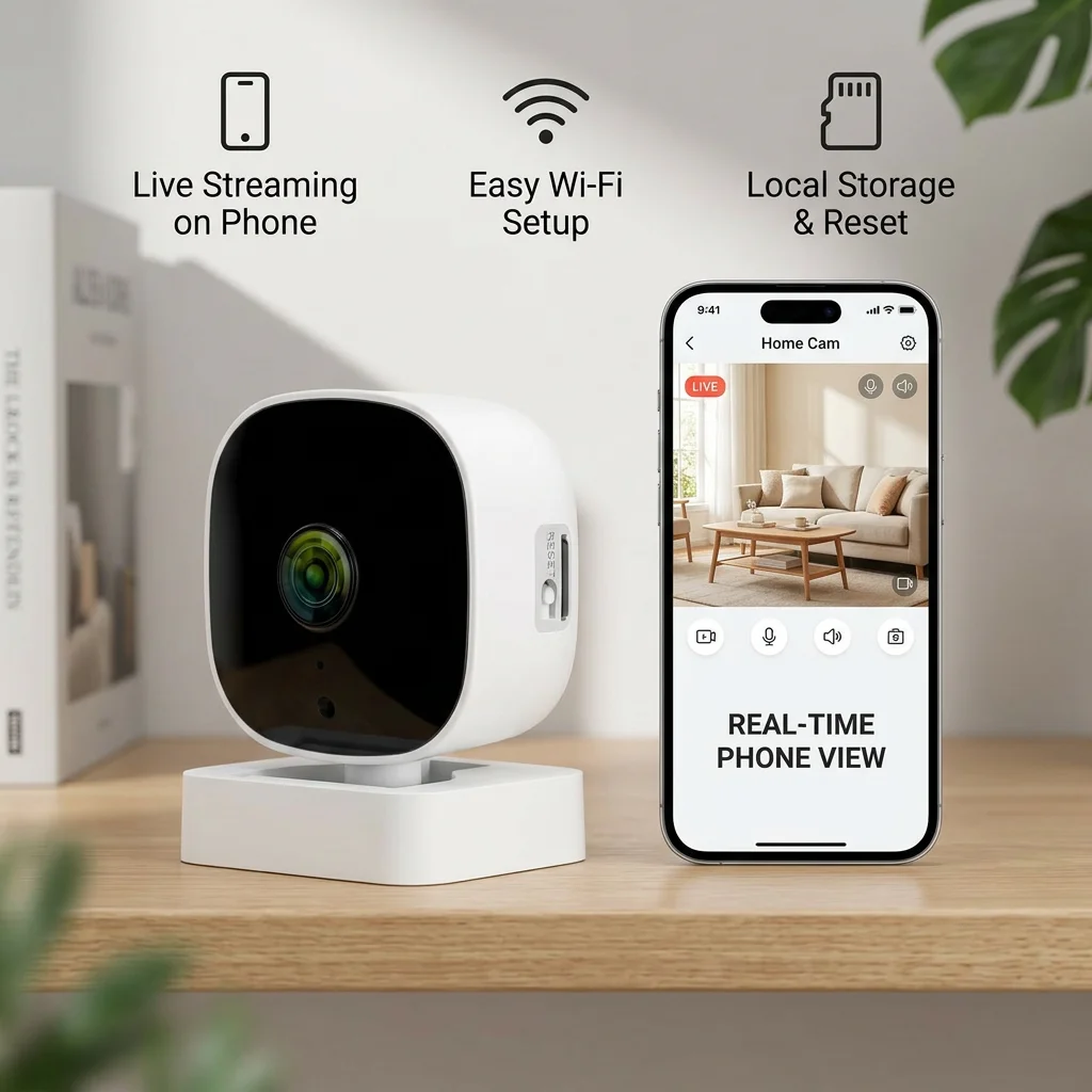Indoor 4K Security Camera Two Way Audio Talk 2.4G WiFi Webcam Smart Home 8MP Video Surveillance Motion Detection IR Night Vision