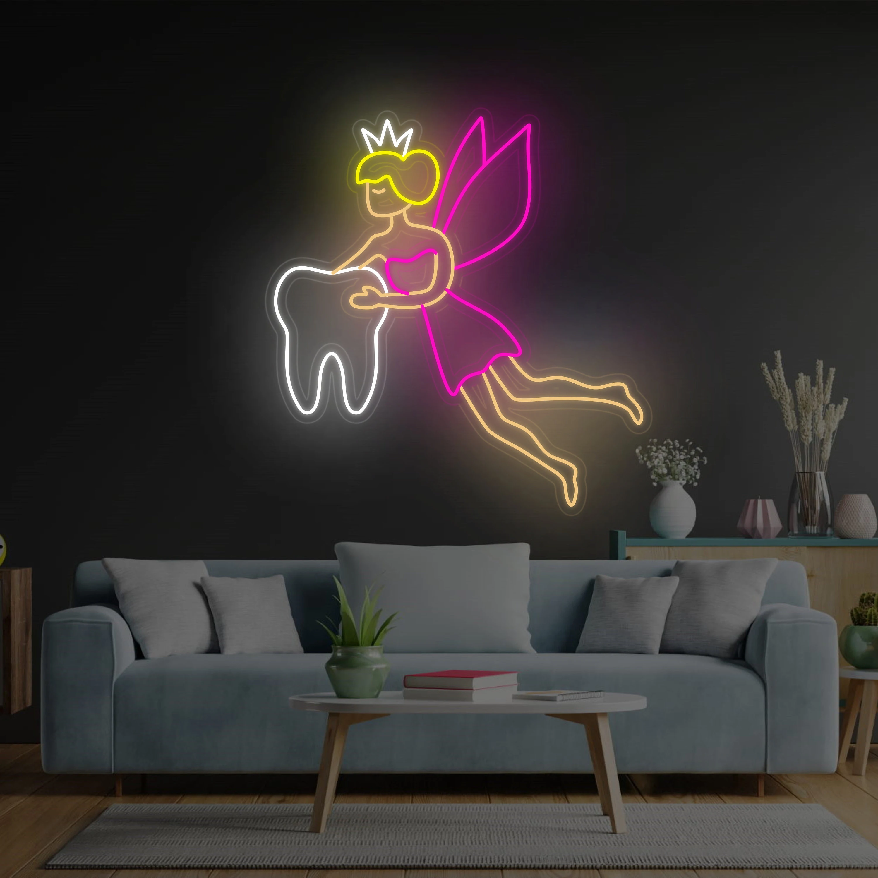 

Tooth Fairy Neon Sign White Molar Led Neon Medicine Led Neon Dentist Night Light Decor Bedroom Bathroom Decor Dental Clinic Sign