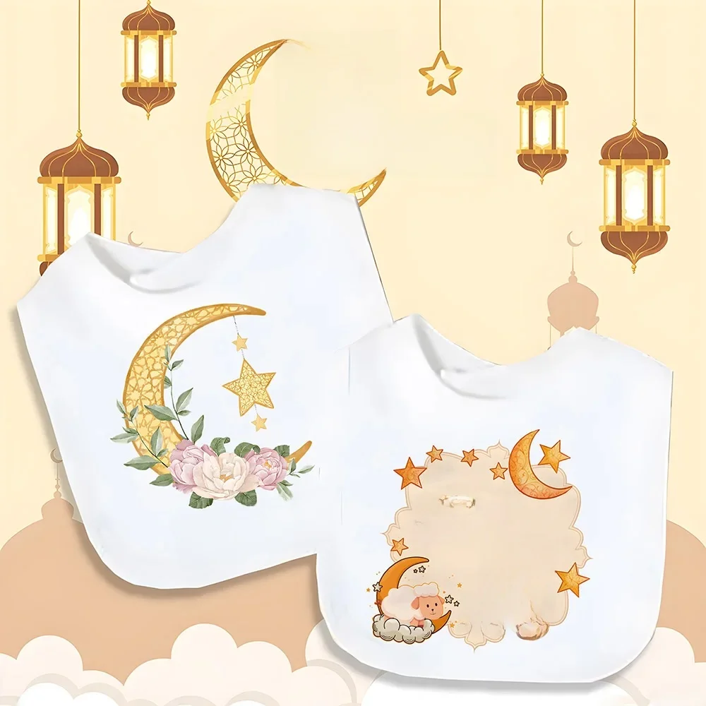 Mon premier Eid bébé bavoirs coton motif imprimé bavoir Eid nouveau-né garçon fille salive bavoir musulman islamique Festival souvenir cadeau aux bébés