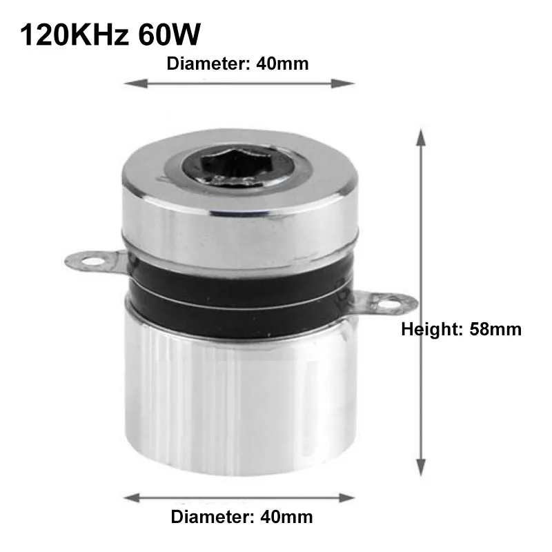 120KHz 60W High Frequency Ultrasonic Cleaner Transducer Vibration Head Ultrasound Piezoelectric Vibrator Cleaning Machine Parts