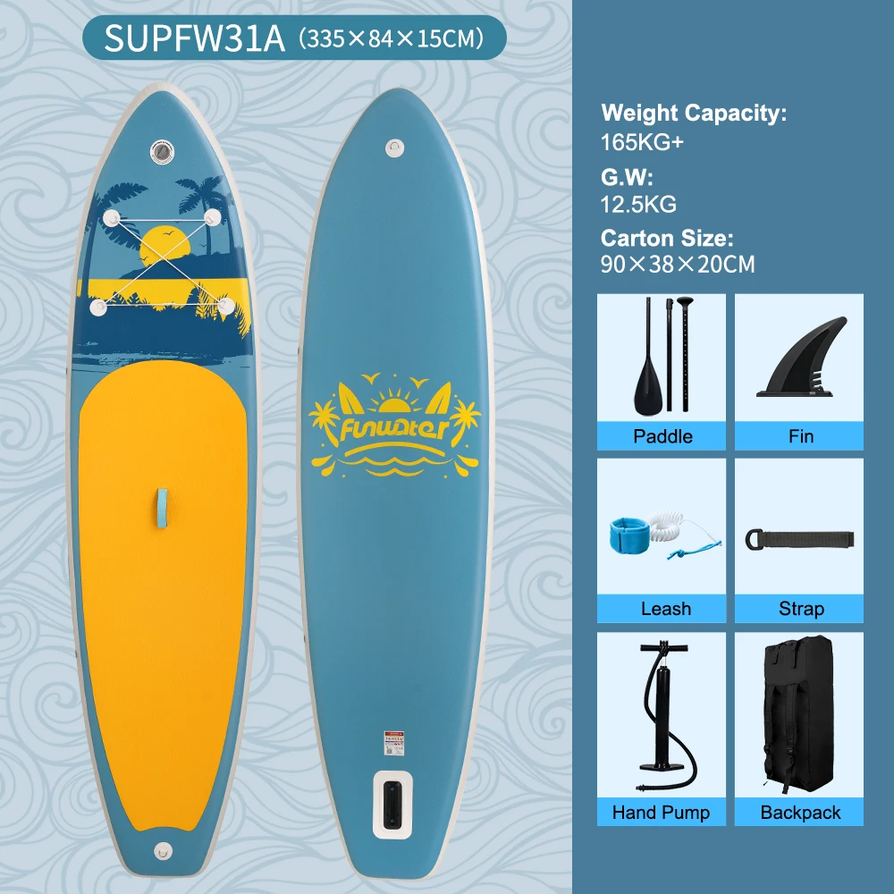 Kép 6: Funwater Vízálló Felfújható Mi a baj? Deszka számára Felnőtt Kezdő majd Élenjáró users 350x90x15cm 200KG vize sportok Hullámtörés Deszka vel Az egész accessor