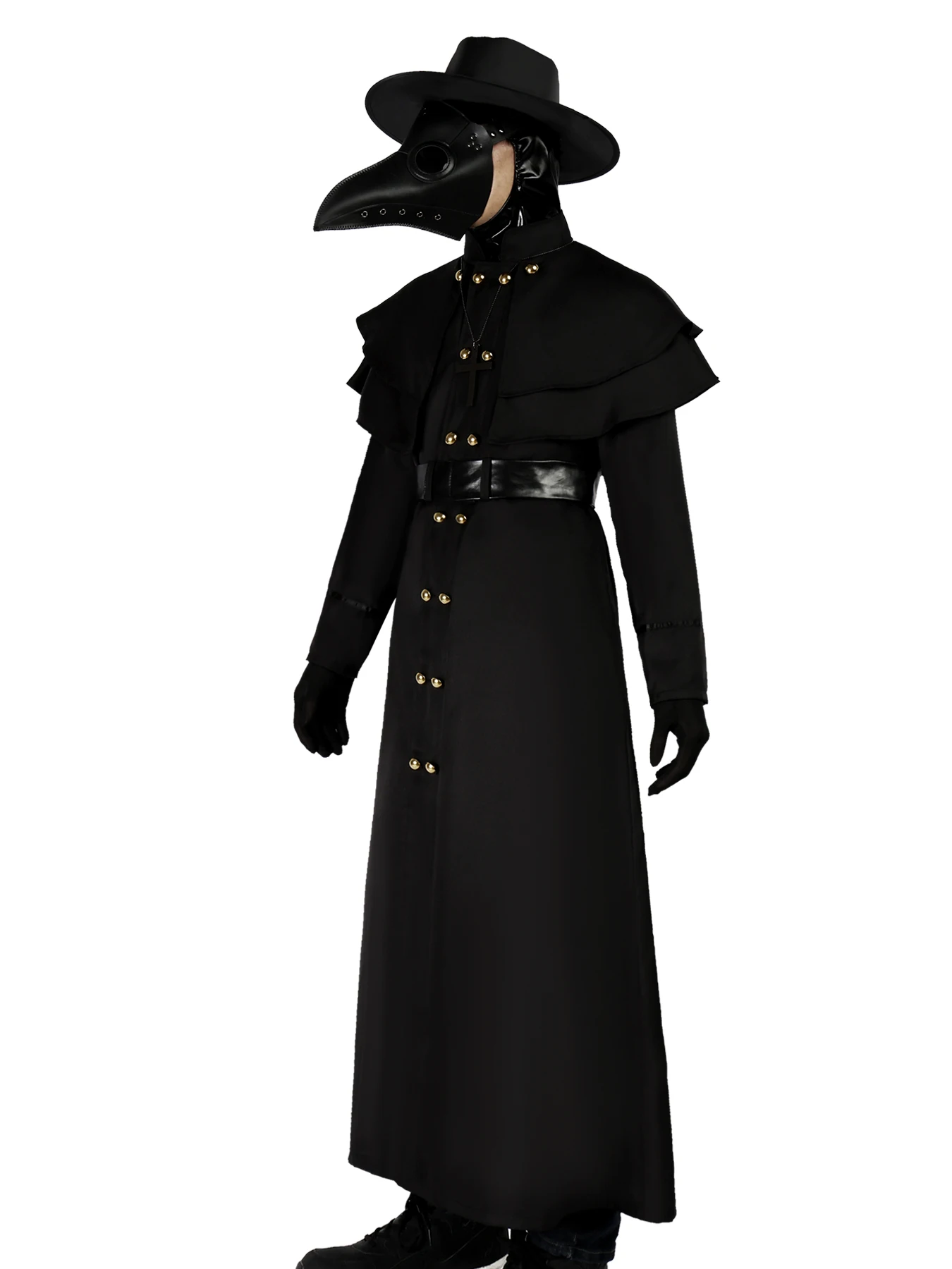 Plague Doctor Cosplay Costume Halloween Adult Medieval Bird Beak Doctor Outfit Gothic Cosplay Full Set