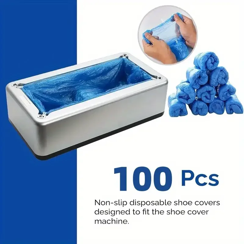 

Automatic shoe cover machine, equipped with 100 sets of disposable anti-slip shoe covers, waterproof and dustproof,Golden,Silver