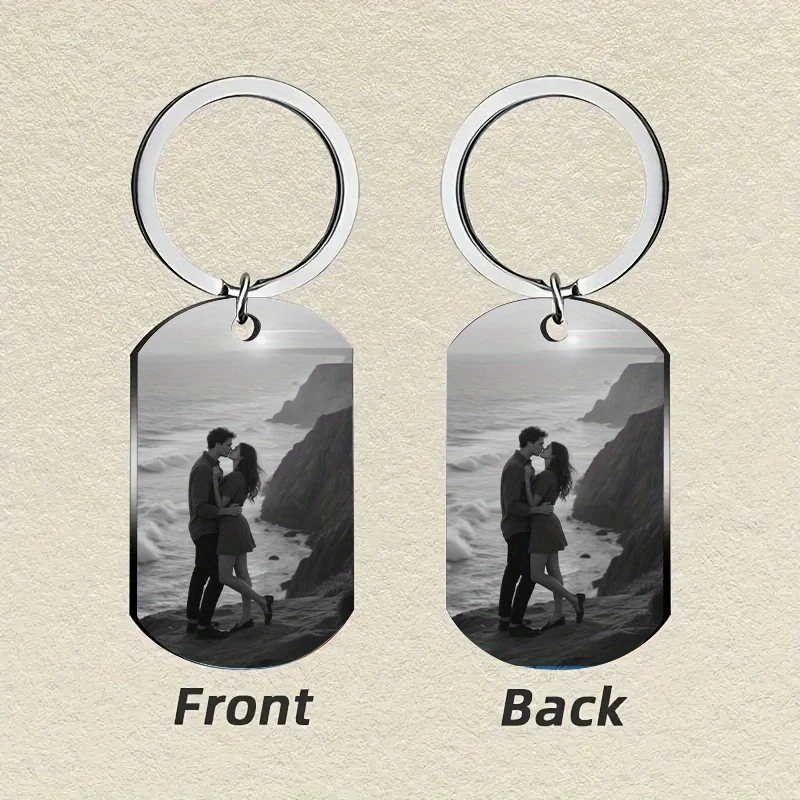 Personalized Custom Keychain Engrave Name Photo Sweet Memories Sentimental Commemorative Gift For Lovers Family Friends view 3