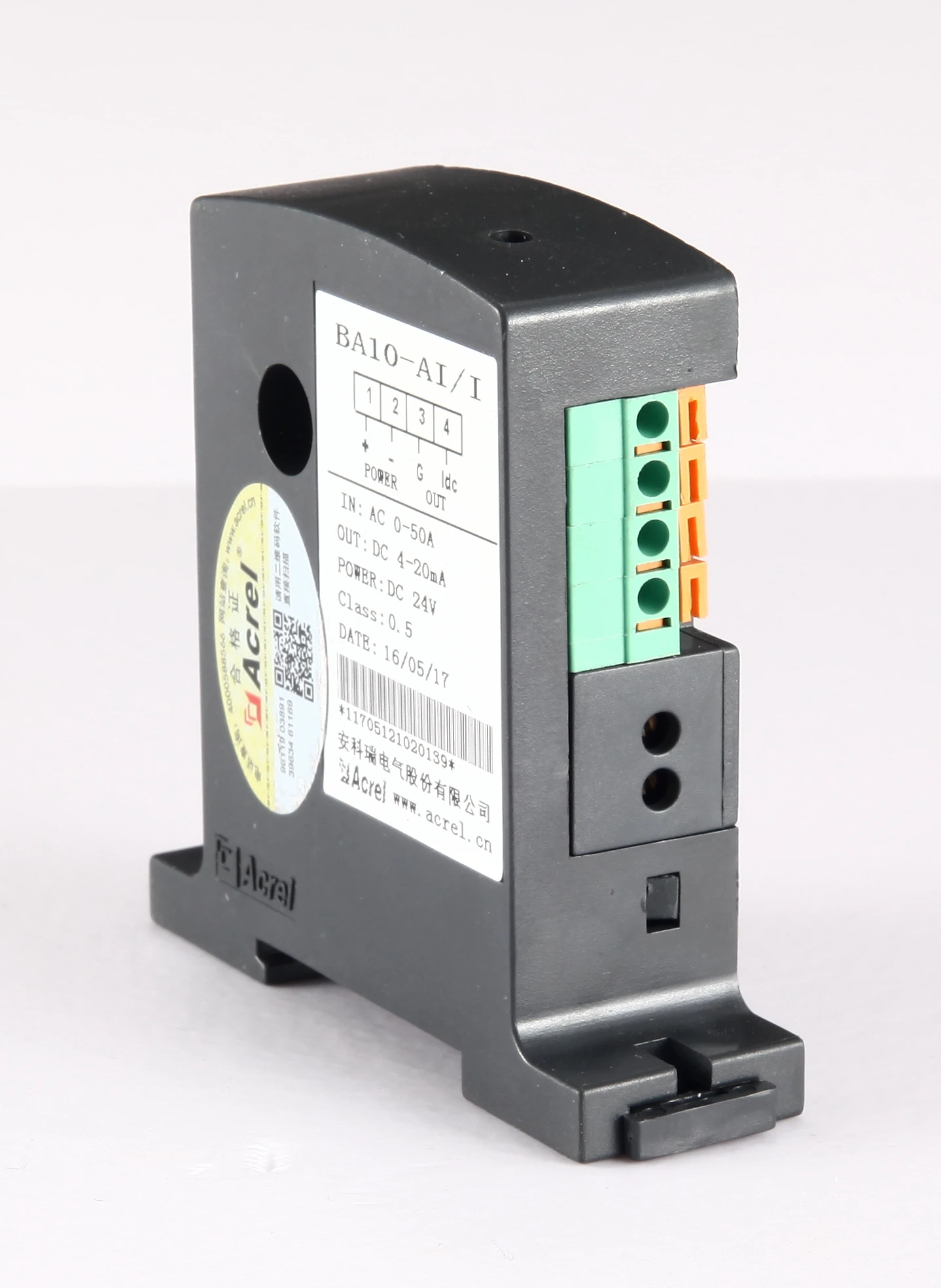 ACREL BA10-AI Electrical Transducer Input Current AC 0-(8-50)A Output 4-20mA/0-20mA OR 0-10V/2-10V Power Supply: DC24V/12V