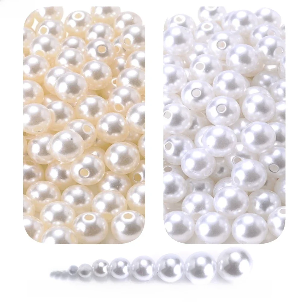 IYOE 3-20mm ABS Acryl Spacer Kralen Losse Imitatie Parel Kralen Voor Maken Sieraden Armband Ketting DIY Craft handwerken - afbeelding 2