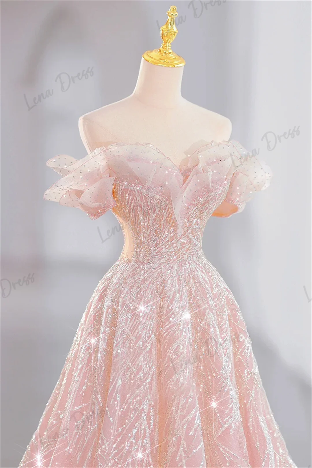 Lena abito da sera da donna abito da sera abiti da sposa alla moda perline rosa eleganti abiti da festa da donna per occasioni formali Prom