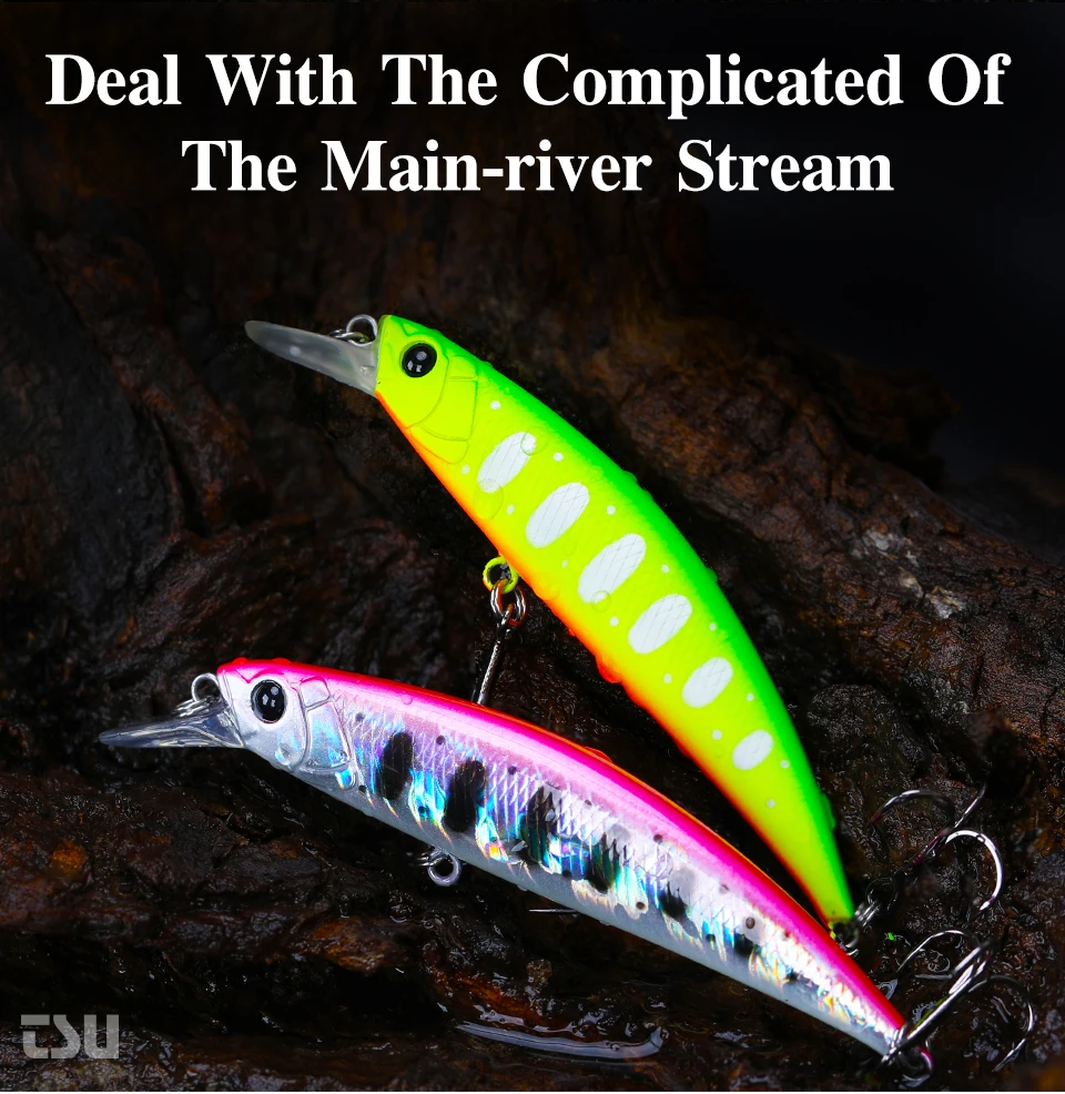 TSURINOYA Angeln Lure Sinking Minnow 80S 12g DW96 8cm Multi-farbe Rockfish Jerkbait Harten Köder Süßwasser salzwasser Wobbler – Detail 9