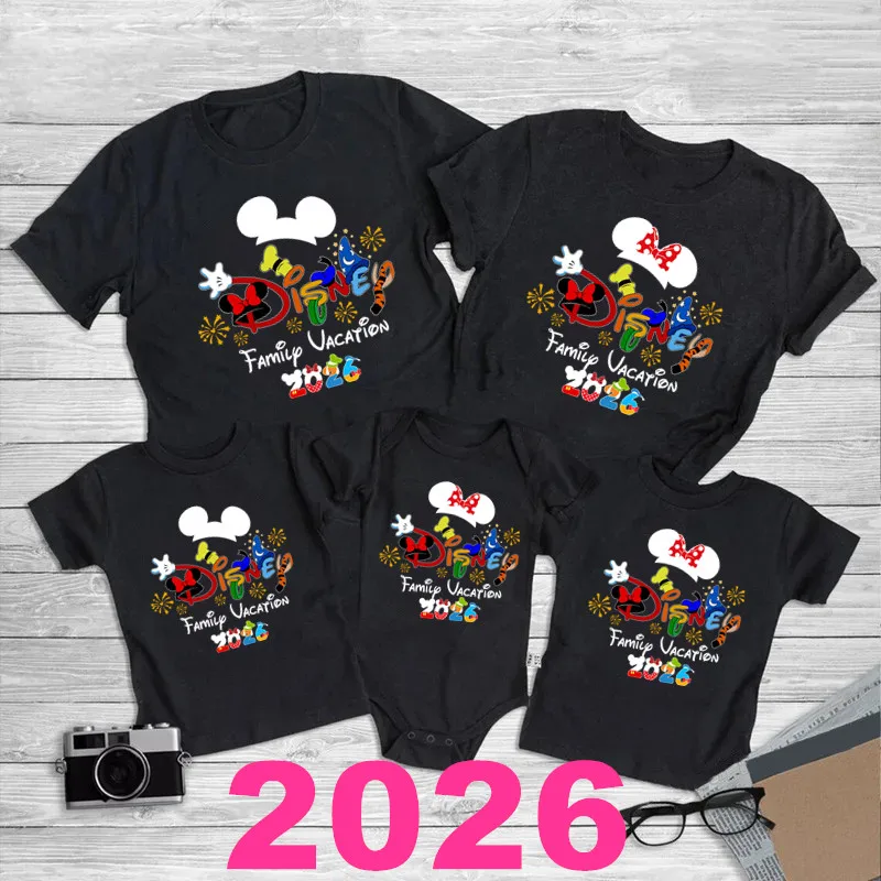 Модель 2024 года, Семейные костюмы Disney для отпуска, отца, мамы, детей, семейные наряды, Забавный семейный образ Disneyland