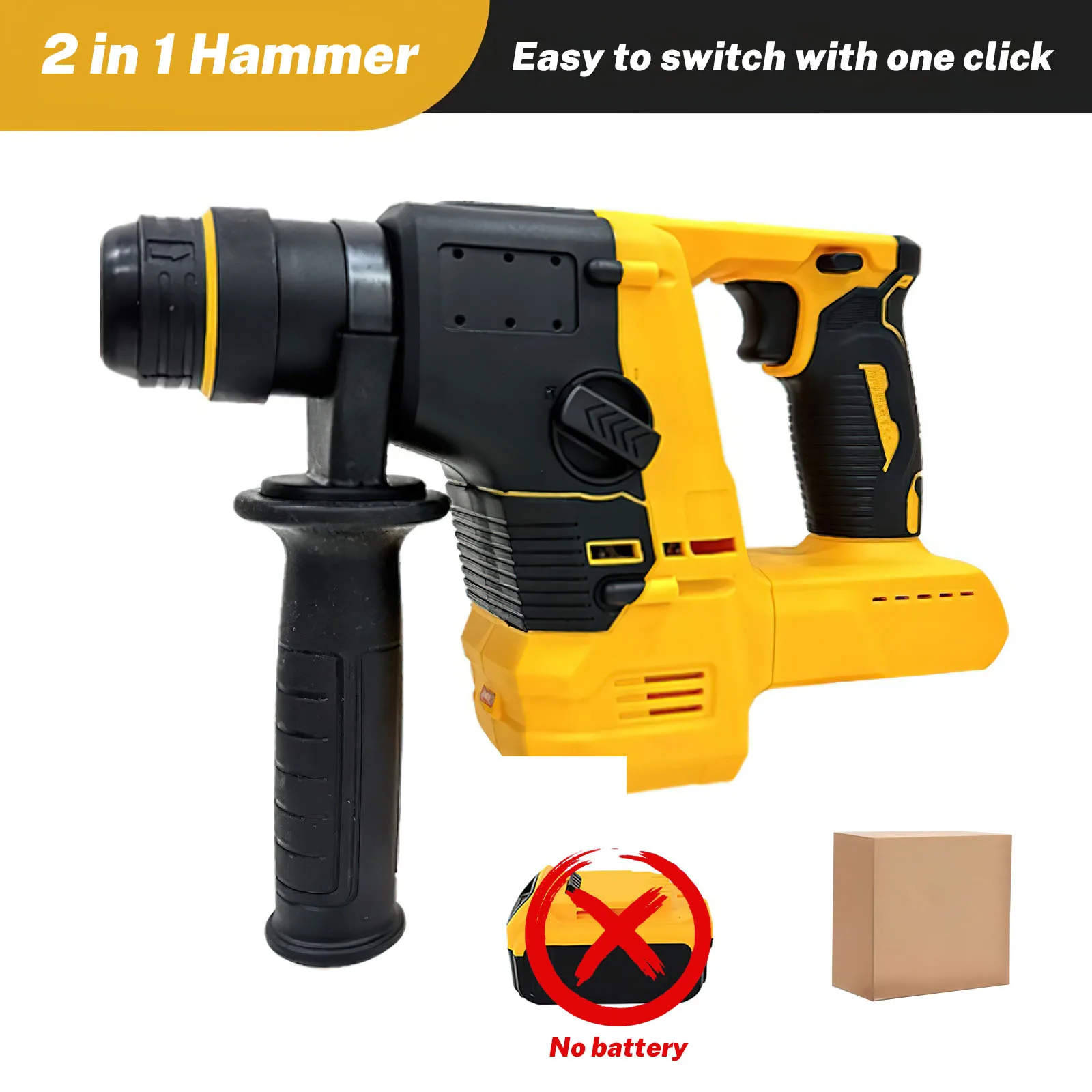 Brushless Cordless Electric Rotary Hammer Multifunctional Electric Hammer Drill Power Tools For Dewalt 20V Battery