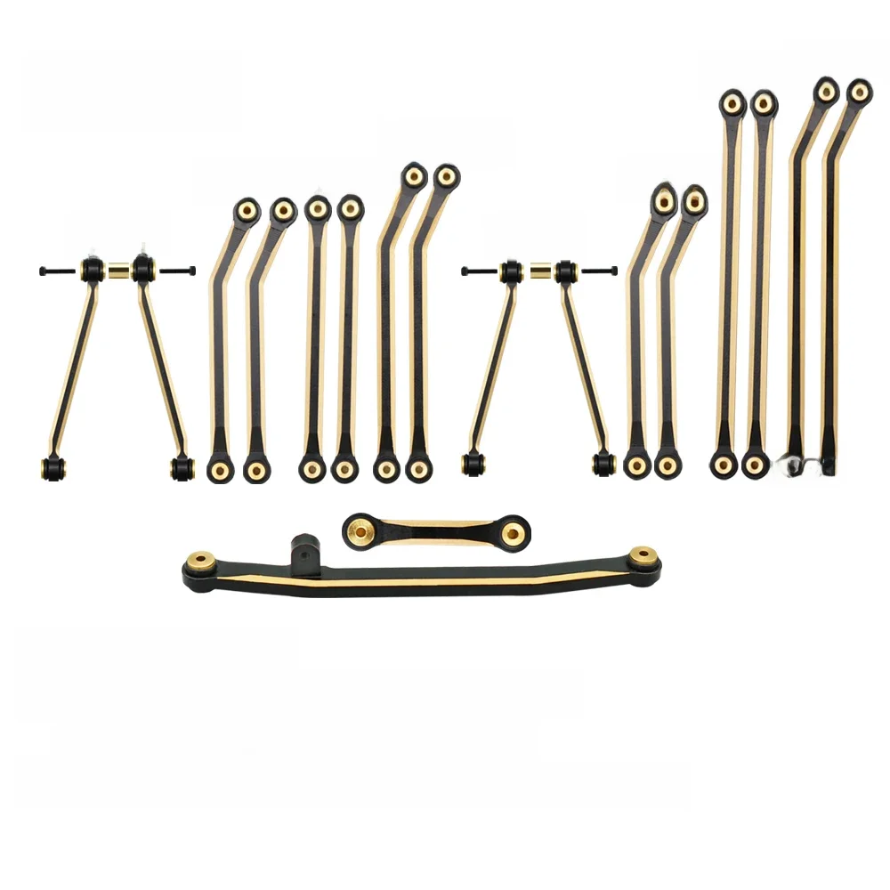 1/24 RC Crawler Car Heavy Brass Chassis Links Steering Rod Set for Axial SCX24 C10 Jeep Gladiator JLU Ford Bronco Upgrade Parts — zdjęcie 2