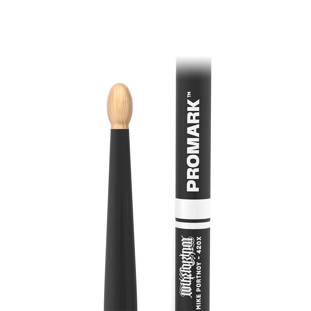 Promark by D\'addario TXMP420XW-AG Mike Portnoy Signature ActiveGrip 420X Hickory Oval Tip Drumsticks