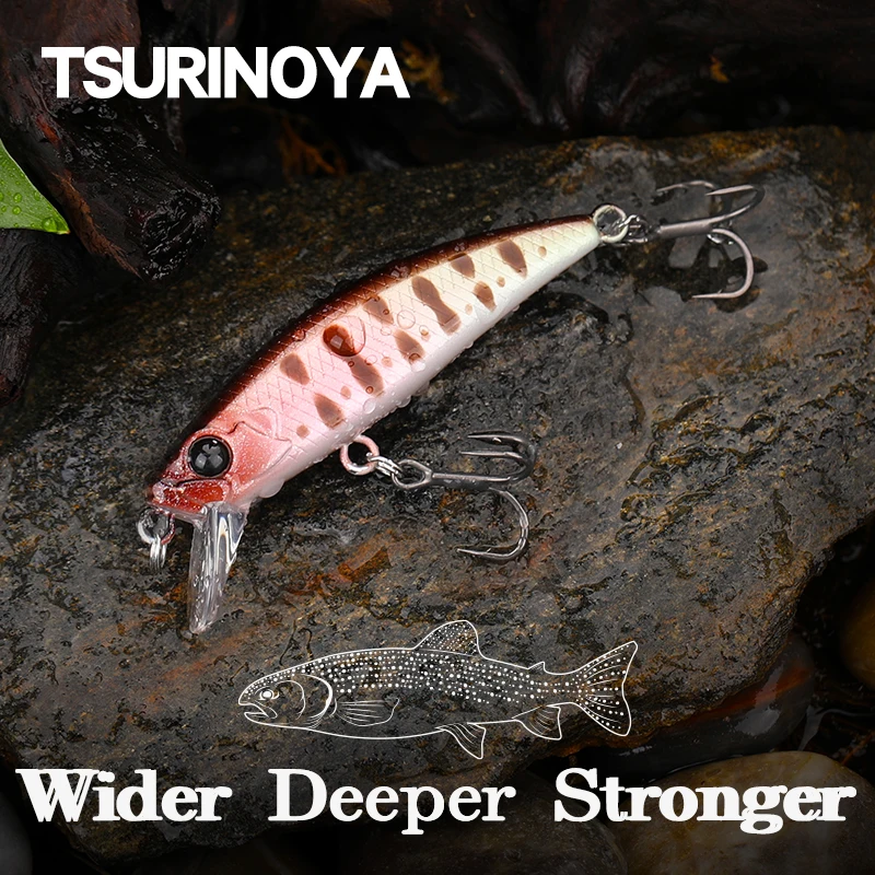 TSURINOYA Bait Finesse Fishing Lure Intruder 51S Sinking Minnow Jerkbait 51mm 5.8g Super-Slide Hooks Trout Ajing Game Hard Bait