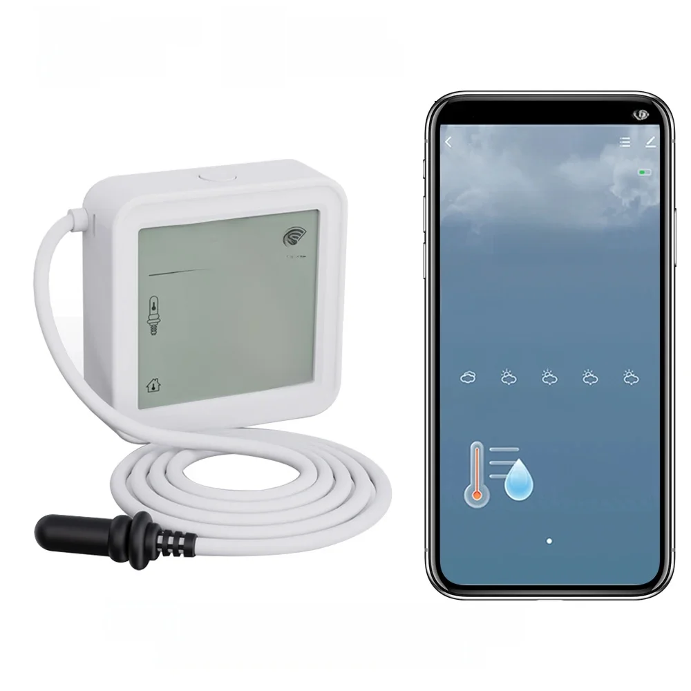 Tuya WiFi czujnik temperatury i wilgotności z zewnętrzną sondą dla inteligentnego higrometru domowego monitorowanie aplikacji dla roślin akwariowych winiarnia — zdjęcie 2