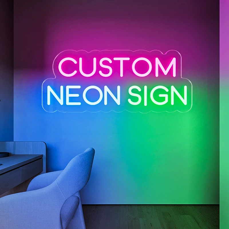 Hanging Acrylic Sign Board Company Brand Name Custom Led Logo Lighting Led Neon Logo Sign