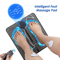 Electric Foot Massager Pad Relief Pain Relax Feet Acupoints Massage Mat Shock Muscle Stimulation Improve Blood Circle & Remote