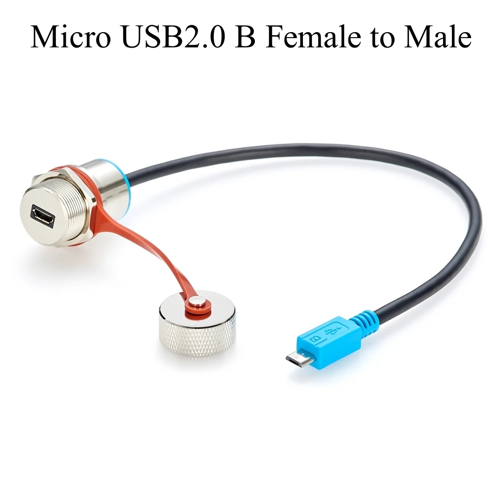 

Ruggized Micro USB Panel Mount Extension Cable IP67 Waterproof Micro USB Male to Female Cable Rugged Micro USB Adapter Cable