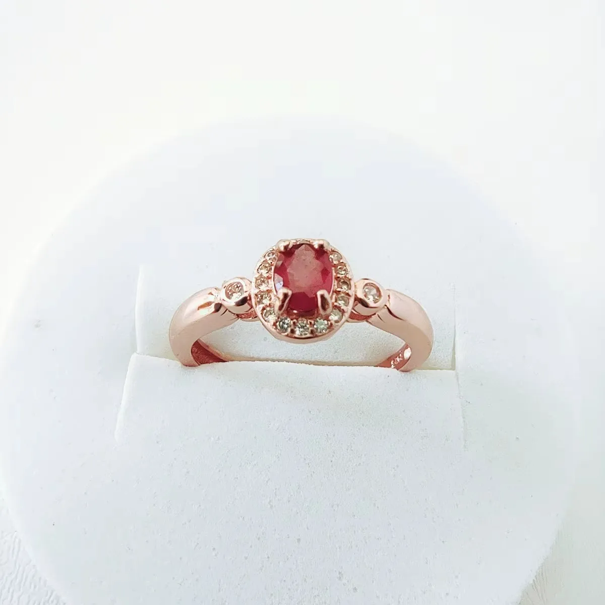 

KJJEAXCMY Jewelry Women's Natural Ruby Mini Ring 925 Pure Silver Plated Rose Gold Gift for Girlfriend Christmas, Wedding, Birthd
