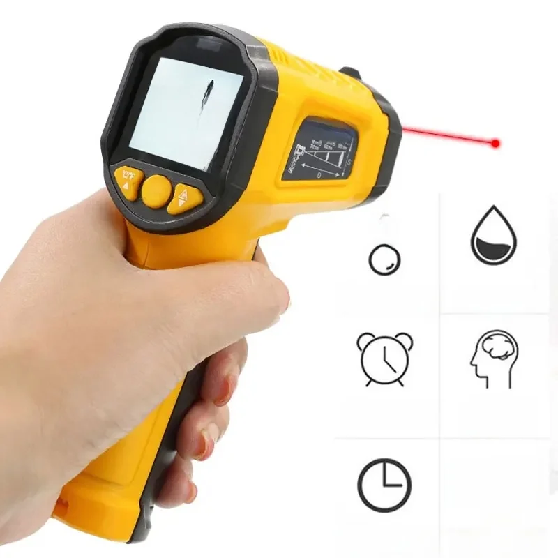 Pistolet de température Laser thermique portatif sans Contact, thermomètre infrarouge numérique pour la cuisson, le barbecue, le four à Pizza,-58 ℉ ~1022 ℉ (-50 ℃ ~600 ℃