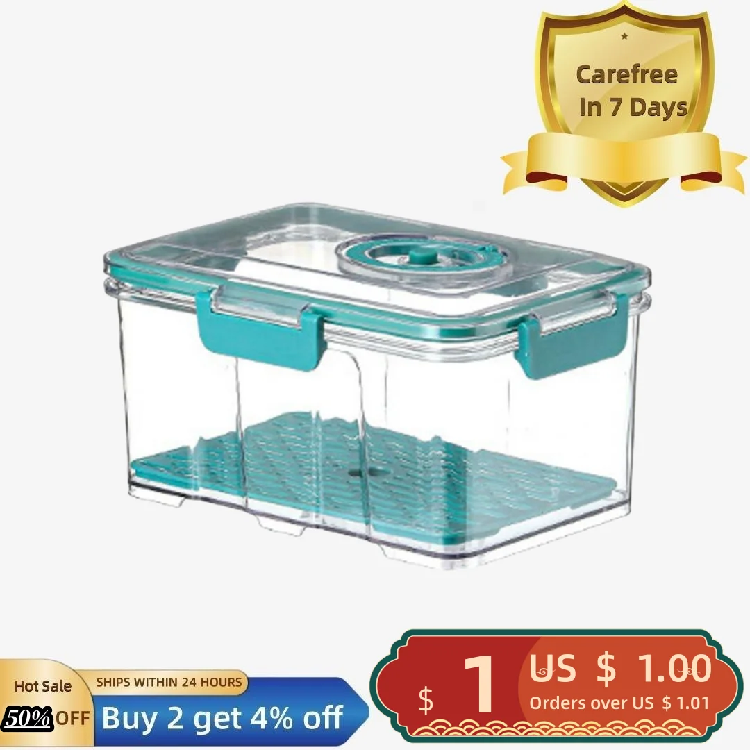 

Food Container Transparent High Capacity Good Sealing Vacuum Refrigerator Fresh-keeping Box with Lid Household Products