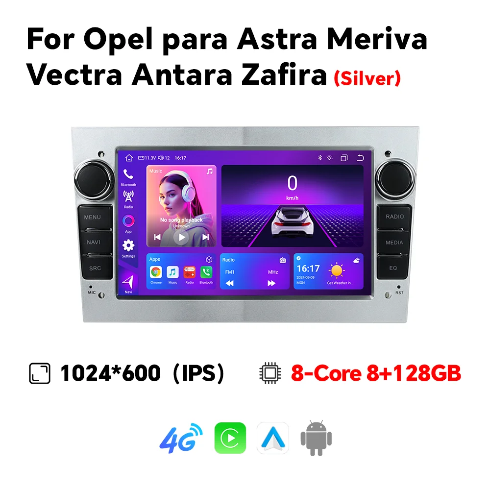 Eunavi 2Din Android Autoradio voor Opel Astra H G J Zafira B Corsa C D Antara Vectra Vivaro GPS RDS DSP 4G CarPlay Autoradio
