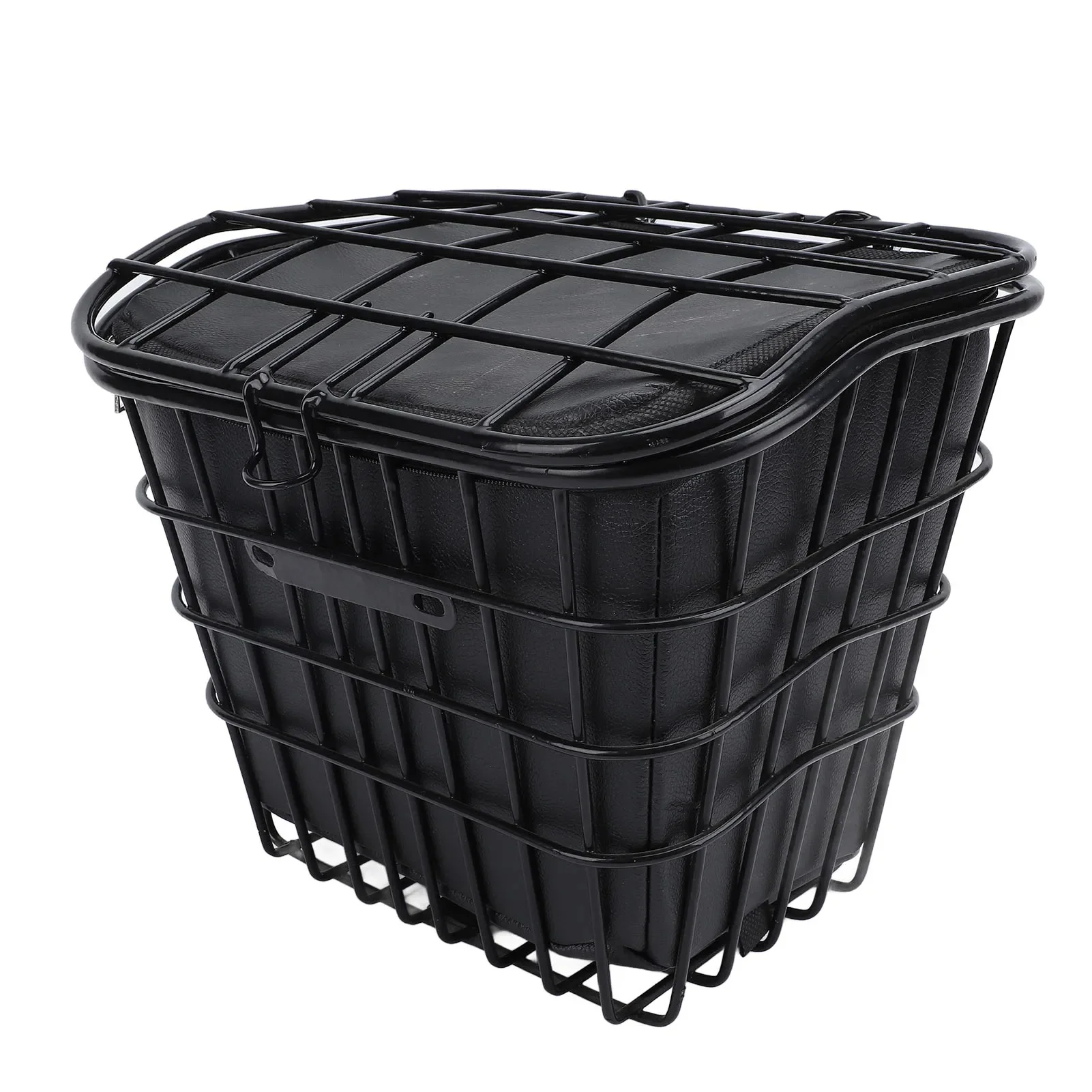 AliExpress NONE Bike Basket with Black Liner Bag Easy Installation Water Resistant Metal Bike Front Storage Basket for Electric Scooters Bikes