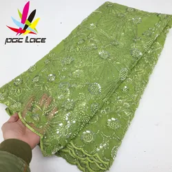 PGC Luxury Bead Tube Embroidered Lace Fabric With Pearl 2024 High Quality African Sequins French Heavy Bead Tulle Fabric LY2147