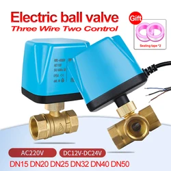 AC220V DC12V-24V Three-wire Two-control Solar Central Air Conditioning Fan Coil Electric Ball Valve