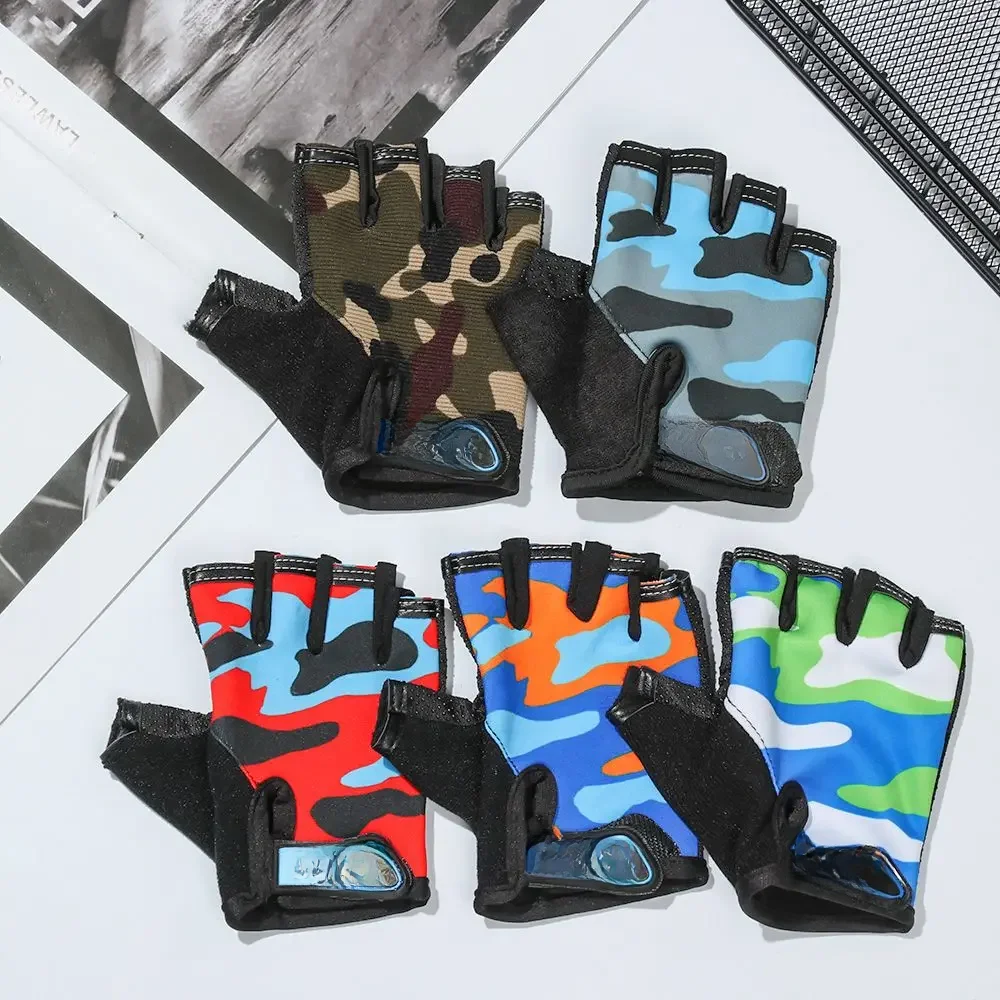AliExpress Kids Cycling Gloves Half Finger Bicycle Gloves High Elastic Non-slip Bike Gloves Camouflage Children's Gloves Riding Equipment