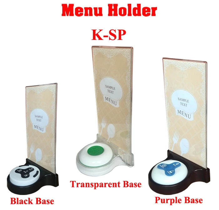 10pcs K-SP Acrylic Menu Holder Fit For Restaurant Pager Call Bell Button System (Without Button)