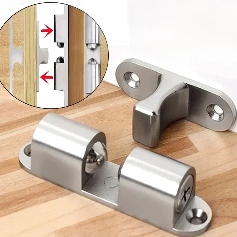 Loquet à bille pour porte de meubles, 5/1 pièces, en laiton, Double rouleau, loquet à bille à ressort, porte de placard, loquet à Tension réglable